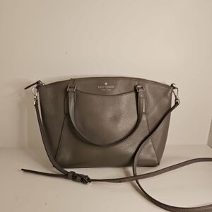 Kate Spade Monica Leather Crossbody Bag Purse Handbag Enchanted Gray EUC